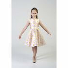 Girls Pink Satin Daisy Dress, 1, hi-res