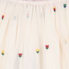 Girls Ivory & Pink Floral Tulle Skirt, 1, hi-res