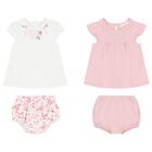 Baby Girls White & Pink Shorts Set ( 2-Pack ), 1, hi-res