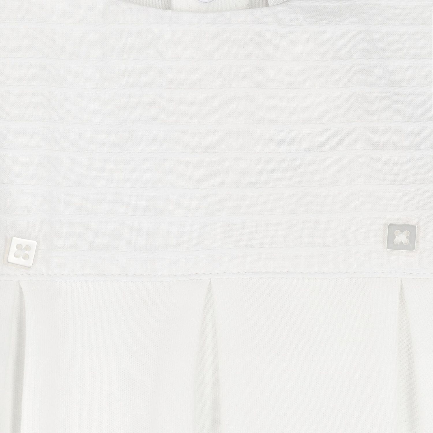White Pleat Babygrow, 1, hi-res