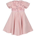 Girls Pink Embellished Sequin & Beaded Dress, 1, hi-res