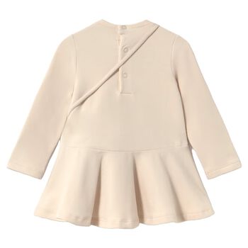 Younger Girls Beige Teddy Bear Dress Set