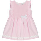Younger Girls Pink Ruffled Dress, 1, hi-res