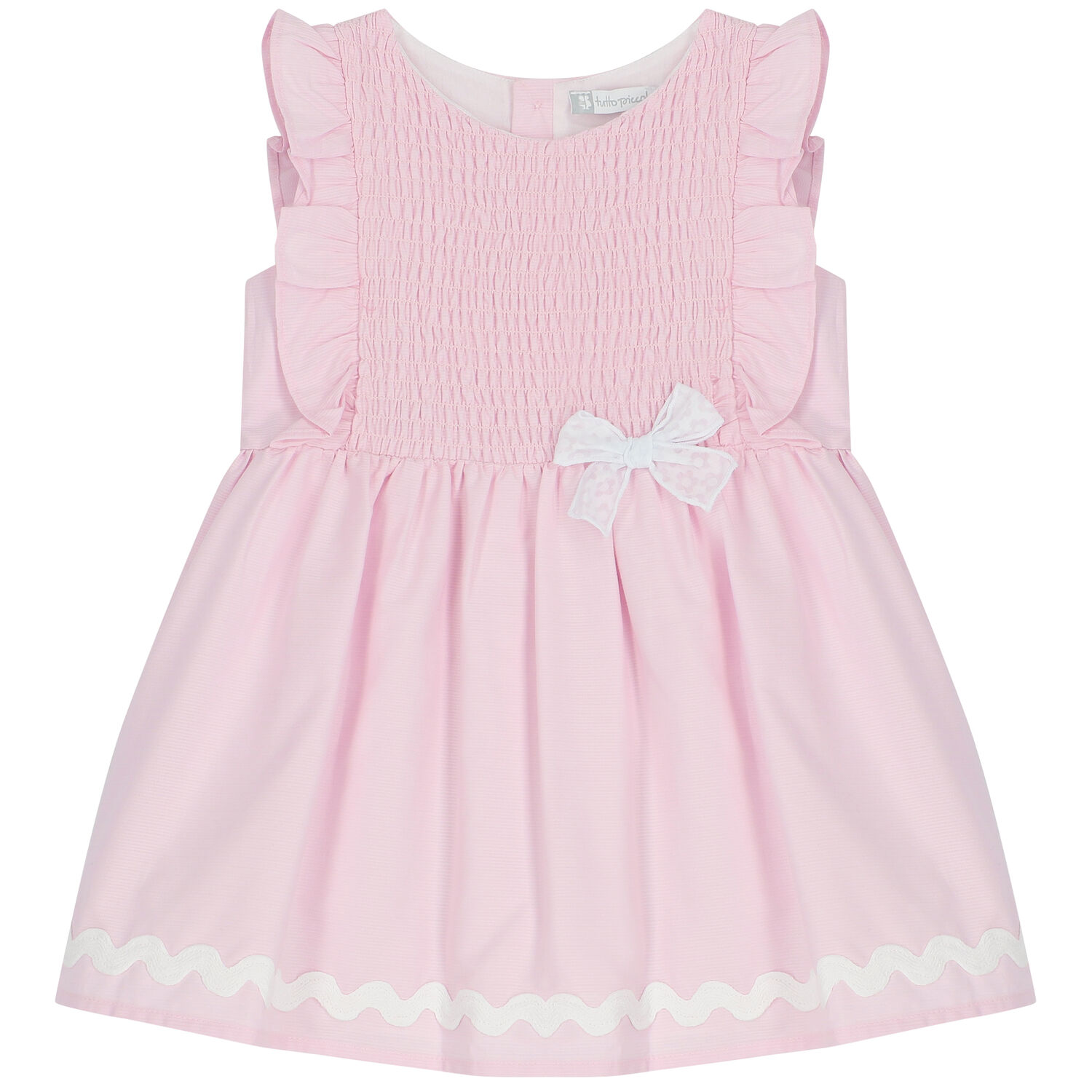 Younger Girls Pink Ruffled Dress, 1, hi-res