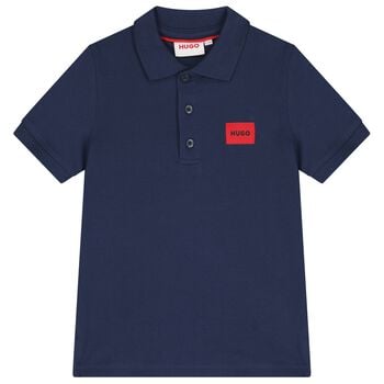 Boys Mini Me Navy Blue Logo Polo Shirt