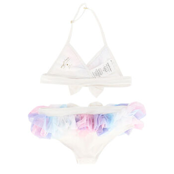 Girls White Tulle Bikini