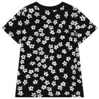Girls Black Logo Flower T-Shirt, 1, hi-res