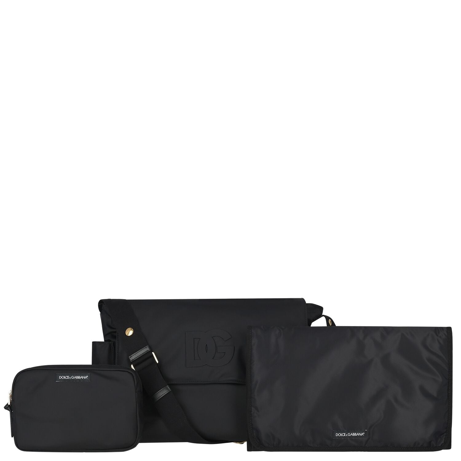 Black Logo Baby Changing Bag ( 43CM ), 1, hi-res