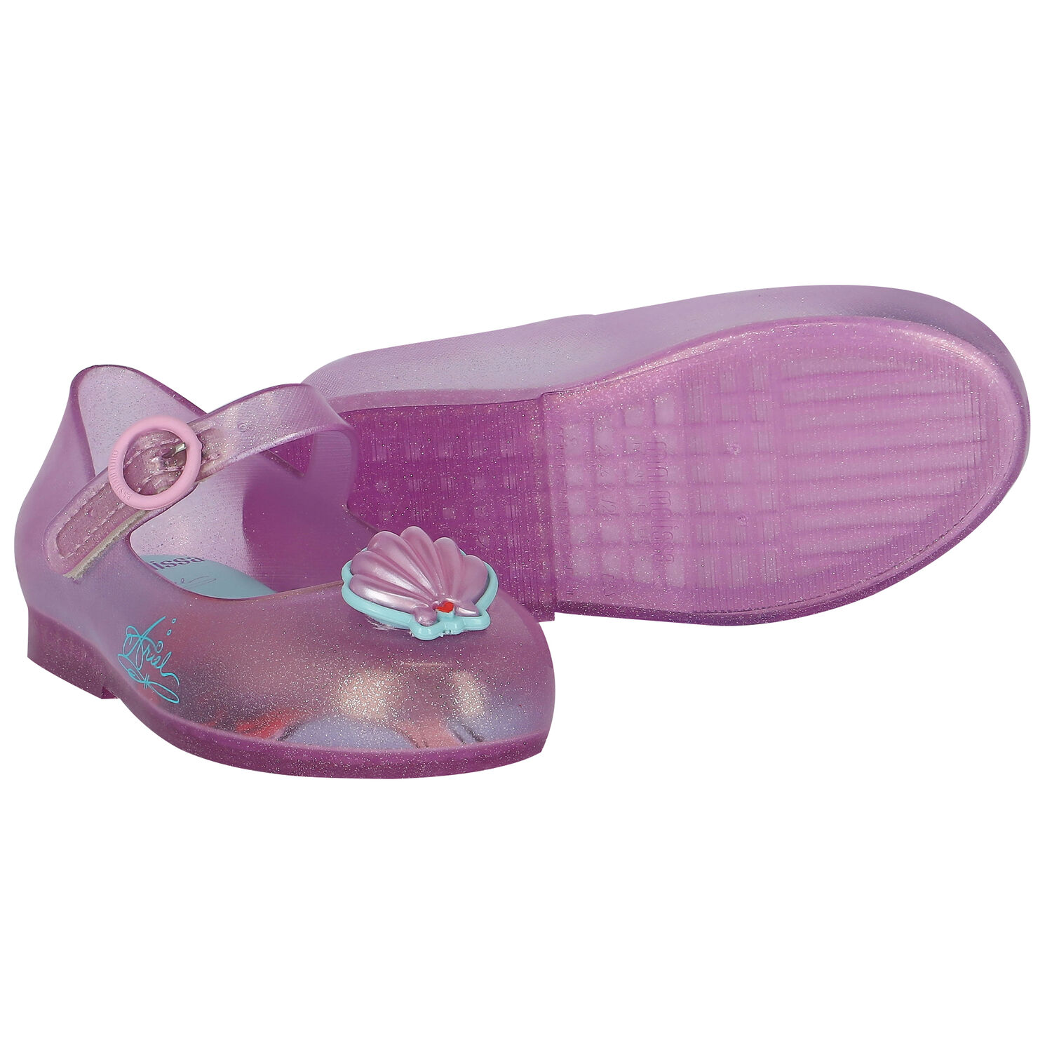 Younger Girls Blue Cinderella Jelly Shoes, 3, hi-res image number null