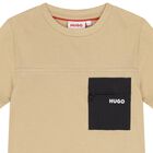 Boys Beige Logo T-Shirt, 2, hi-res