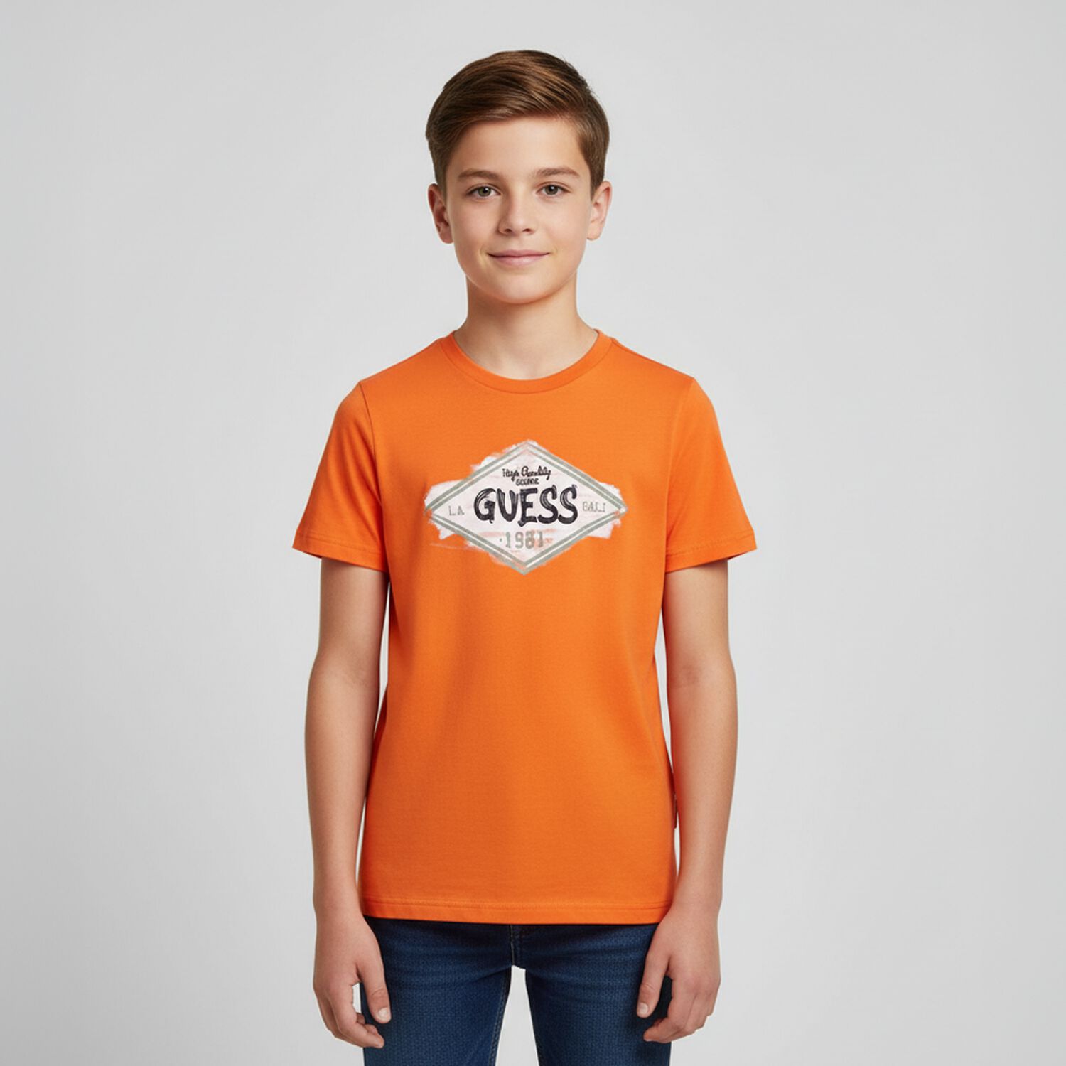 Boys Orange Logo T-Shirt, 1, hi-res