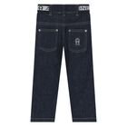 Younger Boys Navy Logo Jeans, 1, hi-res