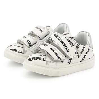 Boys White Logo Trainers