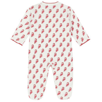 Baby Girls Ivory & Red Candy Babygrow