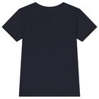 Boys Navy Blue Teddy Bear T-Shirt, 1, hi-res