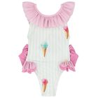 Girls Pink & Green Ice Cream Swimsuit, 1, hi-res