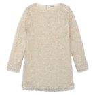 Girls Beige Fringed Dress, 1, hi-res