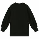 Girls Black Logo Sweatshirt Dress, 1, hi-res