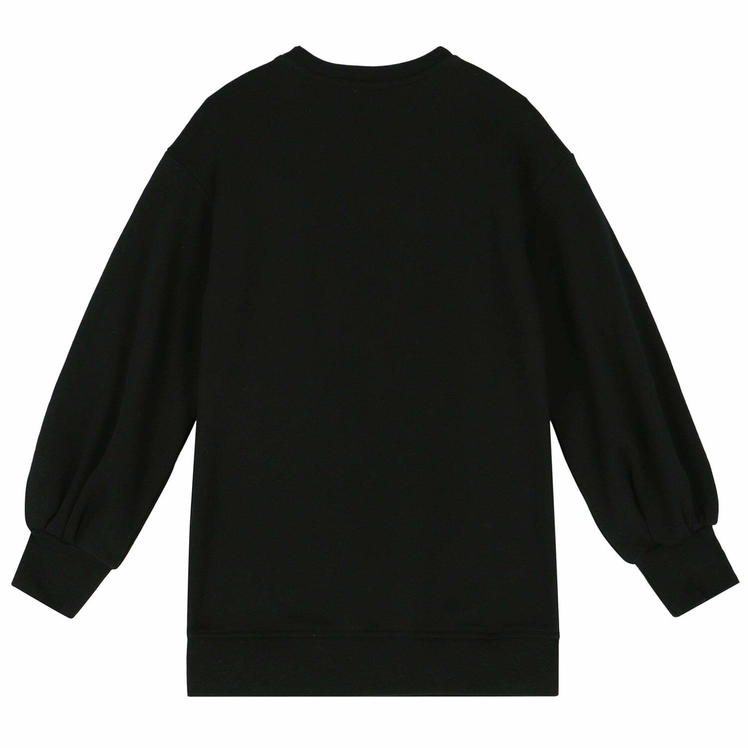 Girls Black Logo Sweatshirt Dress, 1, hi-res