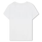 Girls White Embellished Logo T-Shirt, 1, hi-res