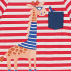 Baby Boys Red & White Giraffe Sun Suit, 1, hi-res