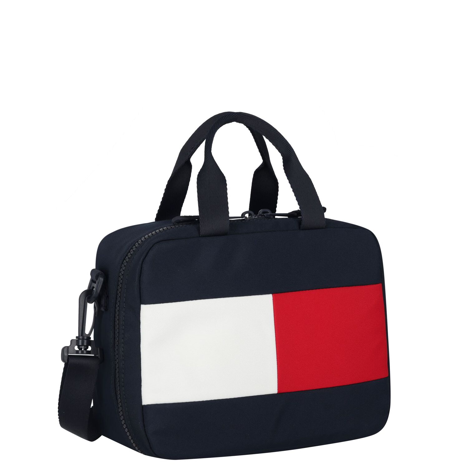 Boys Navy Blue Canvas Logo Lunch Bag ( 28cm ) , 1, hi-res