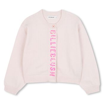 Girls Pink Sequin Cardigan