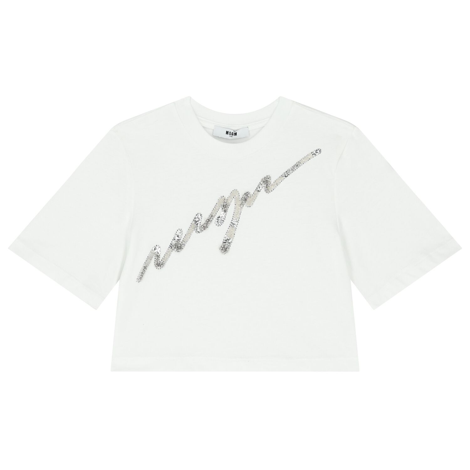 Girls White Logo T-Shirt, 1, hi-res