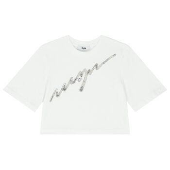 Girls White Logo T-Shirt