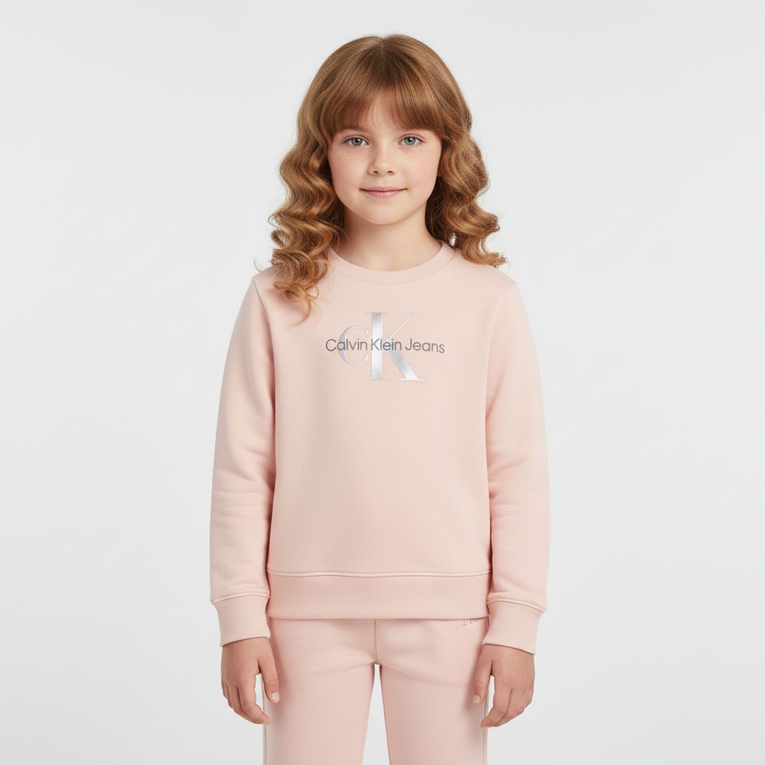 Younger Girls Pink Logo Tracksuit, 8, hi-res image number null