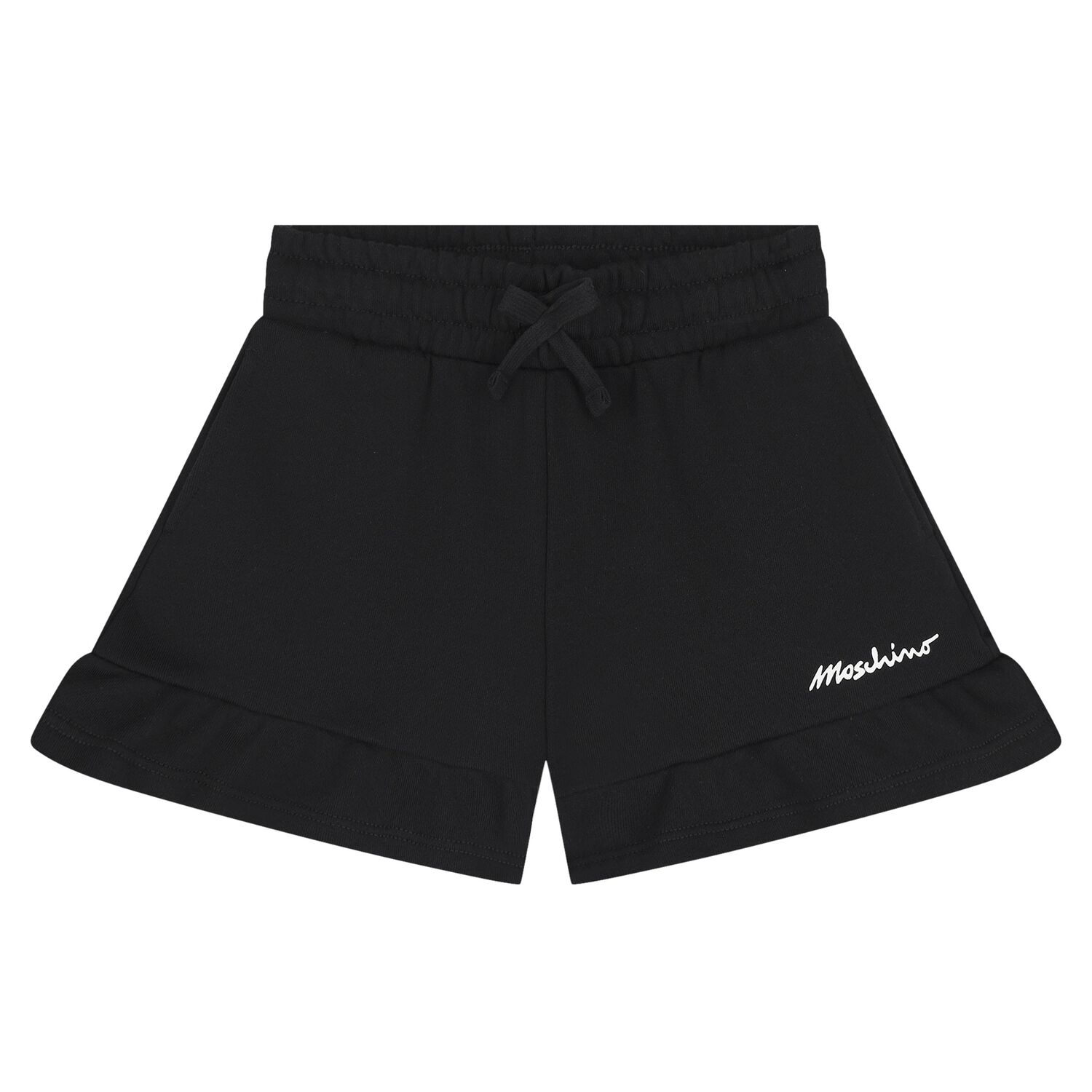 Girls Black Logo Shorts, 2, hi-res
