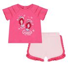 Baby Girls Pink Ruffle Short Set, 1, hi-res