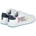 Boys White Logo Trainers, 1, hi-res