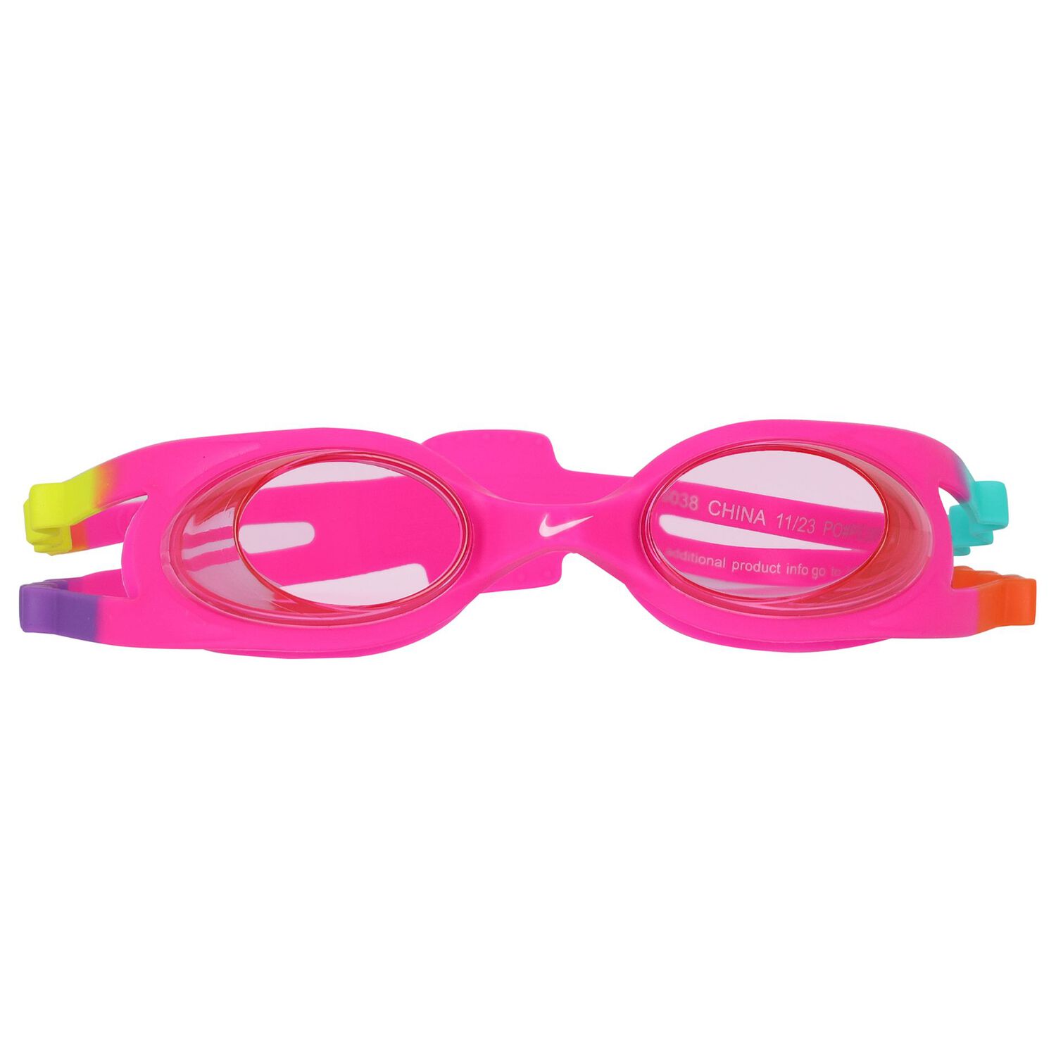 Girls Pink Logo Swimming Goggles, 2, hi-res