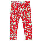 Younger Girls White & Red Floral Leggings Set, 1, hi-res