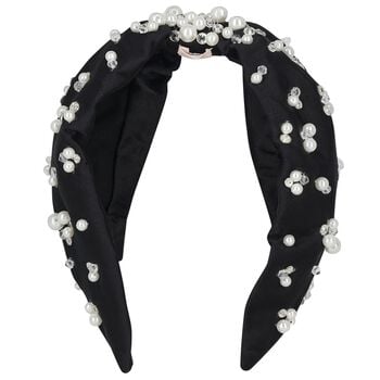 Girls Black Pearl & Cystal Headband