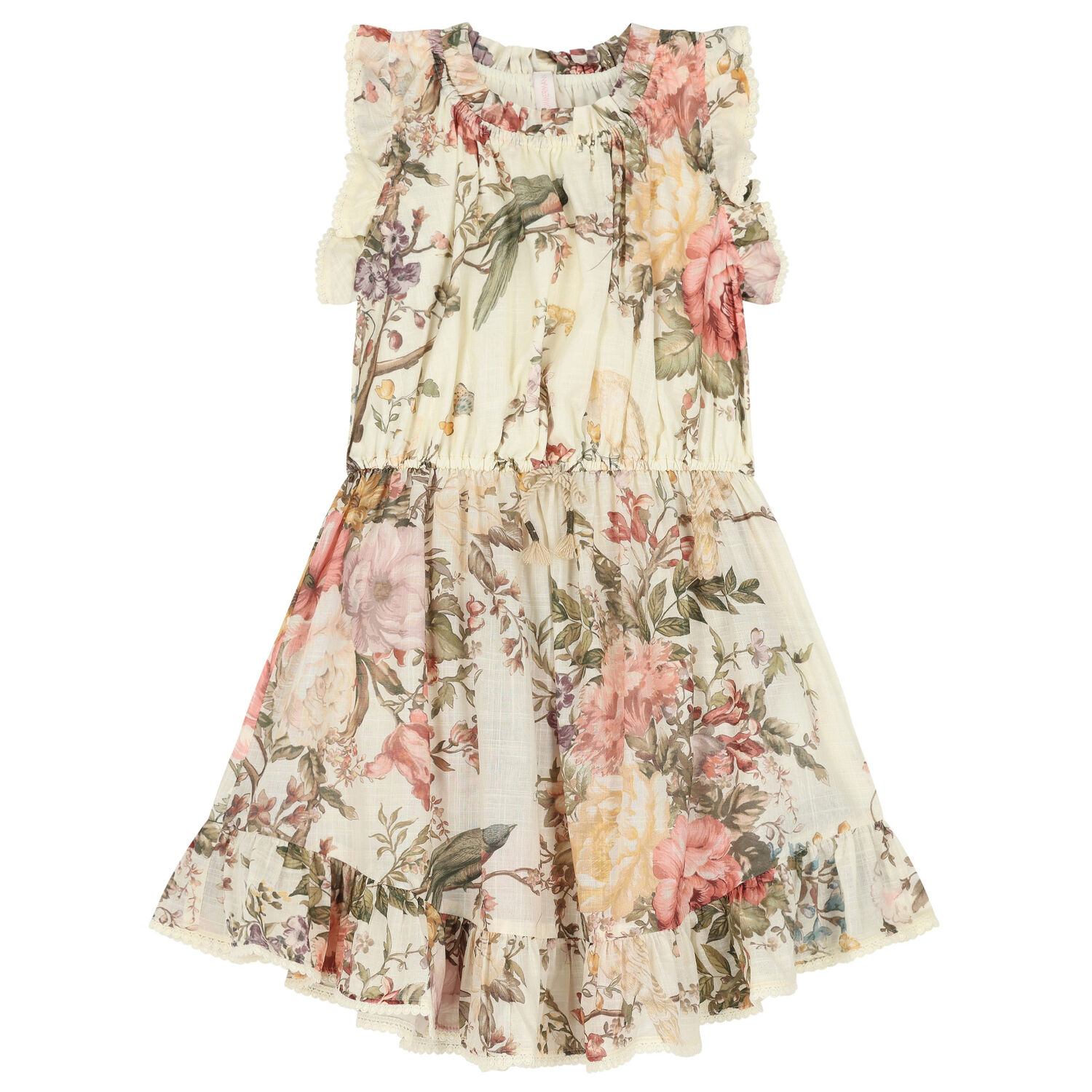 Girls Ivory Floral Dress, 1, hi-res image number null
