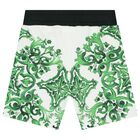 Baby Boys White & Green Majolica Shorts, 1, hi-res