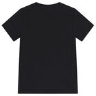 Boys Black Logo T-Shirt, 1, hi-res