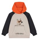 Younger Boys Beige, Grey & Orange 3 Piece Tracksuit, 1, hi-res