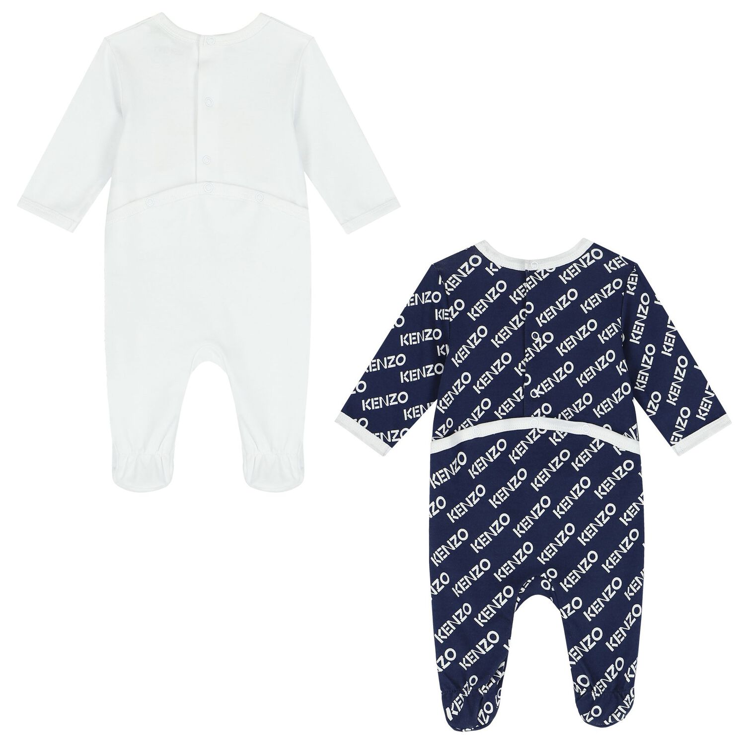 Navy Blue & White Logo Babygrows ( 2-Pack ), 1, hi-res image number null