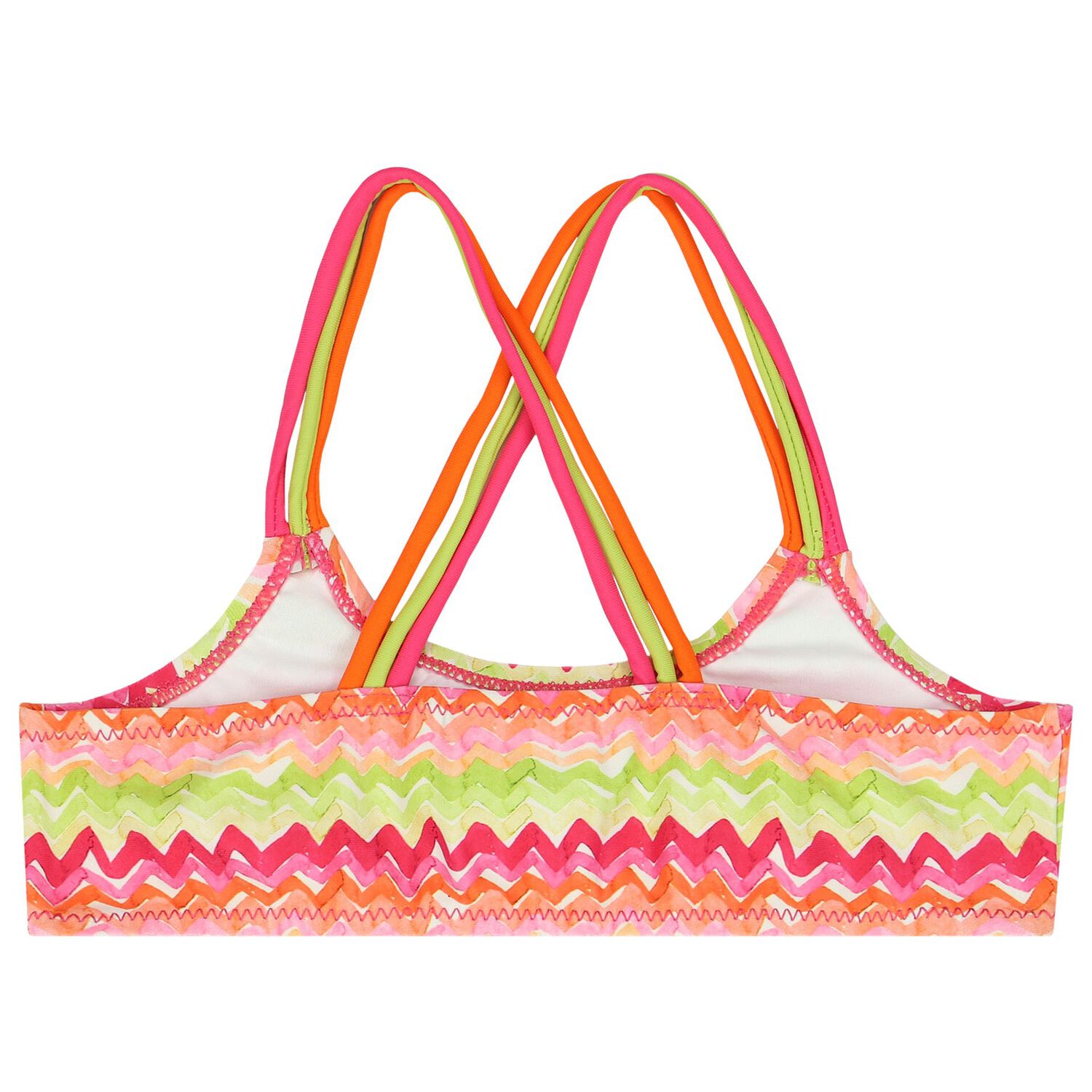 Girls Orange & Green Zig zag Bikini, 1, hi-res image number null