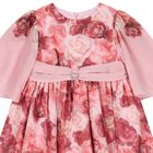 Girls Pink Floral Chiffon Dress, 1, hi-res