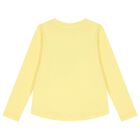 Girls Yellow Logo Sequin Long Sleeve Top, 2, hi-res
