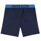 Boys Navy Logo Swim Shorts, 2, hi-res