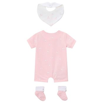 Baby Girls Pink Swan Romper Set