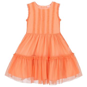 Girls Orange Tulle Dress
