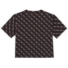 Girls Black Logo T-Shirt, 4, hi-res