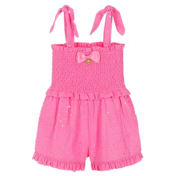 Girls Pink Sequin Playsuit