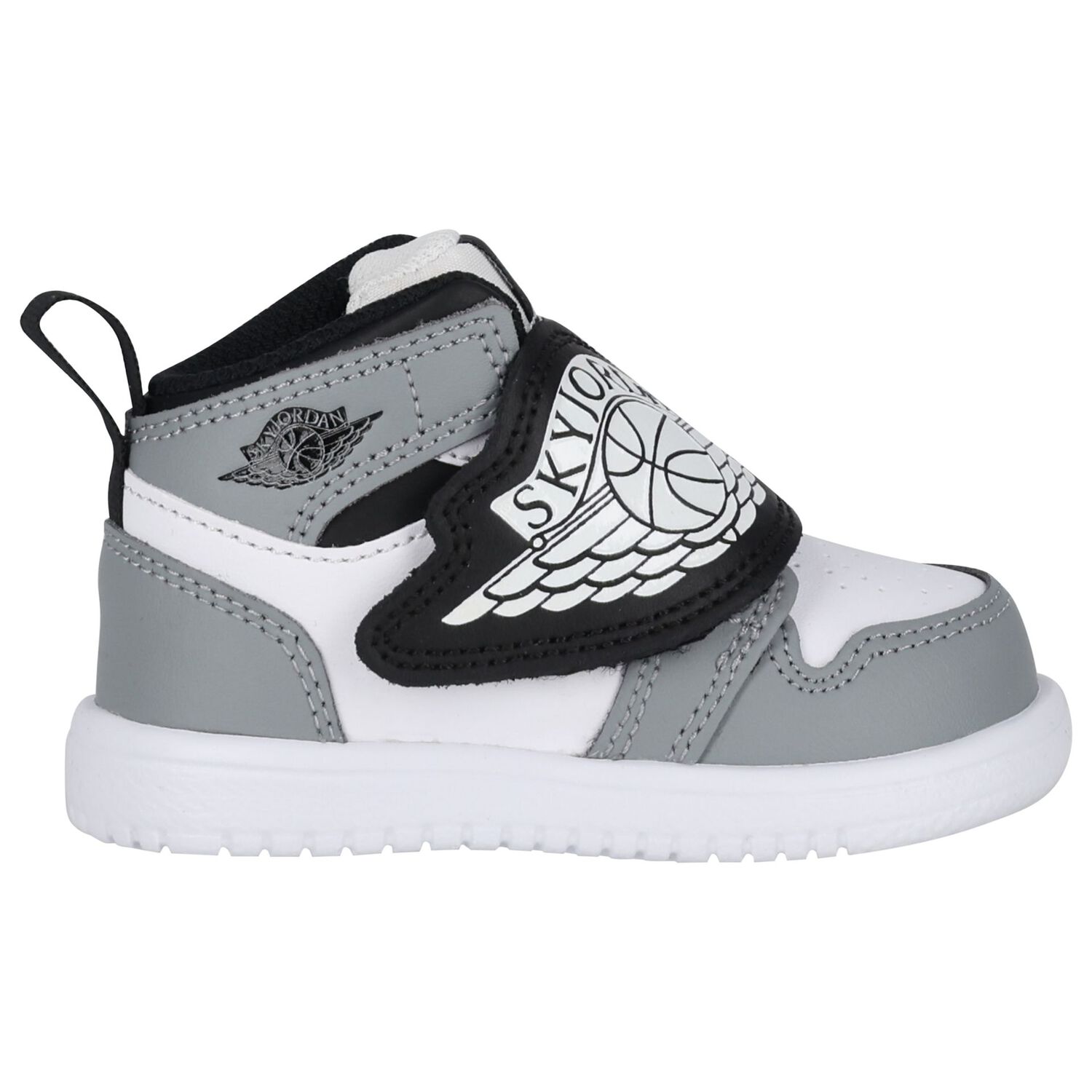 Black, Grey & White Sky Jordan 1 Trainers, 3, hi-res